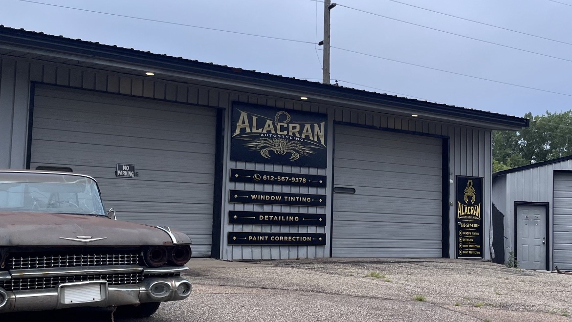 Alacran Tinting shop front in Jordan, MN